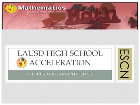 LAUSD High school Acceleration