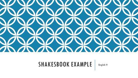 Shakesbook Example English 9.