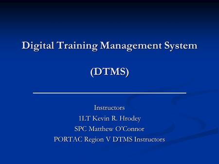 Digital Training Management System (DTMS)