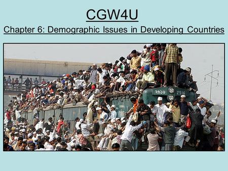 Chapter 6: Demographic Issues in Developing Countries