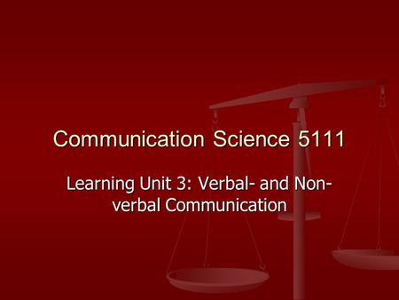 Communication Science 5111
