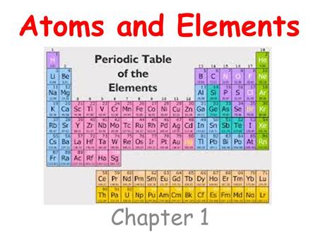 Atoms and Elements Chapter 1. How do we draw atoms? 1. Look at the Atomic number 2. Atomic number = # protons in the atom 3. # protons = # electrons in.