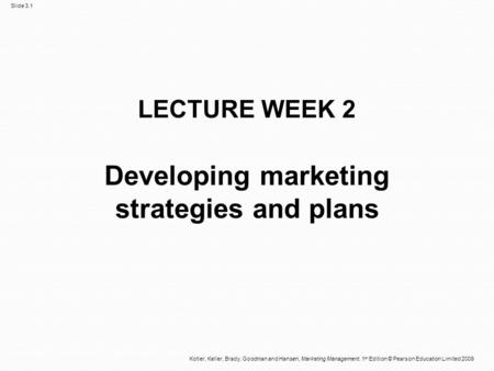 Developing marketing strategies and plans