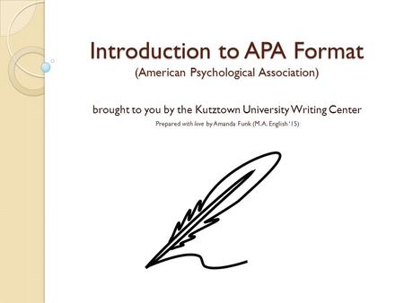 Introduction to APA Format (American Psychological Association)