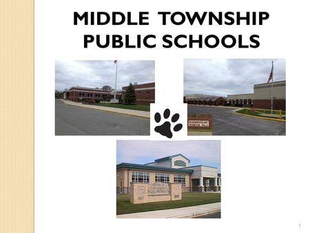 1 MIDDLE TOWNSHIP PUBLIC SCHOOLS. MIDDLE TOWNSHIP PUBLIC SCHOOLS BOARD OF EDUCATION Dennis Roberts, President George DeLollis, Vice President Calvin Back.