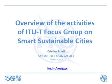 Advisor, ITU-T Study Group 5