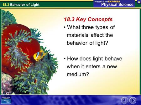 18.3 Key Concepts What three types of materials affect the