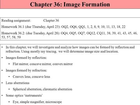 Chapter 36: Image Formation