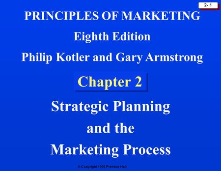 Strategic Planning and the Marketing Process