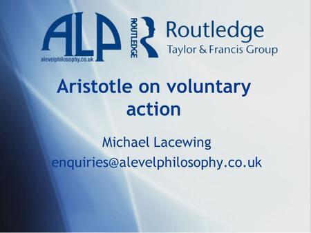 Aristotle on voluntary action