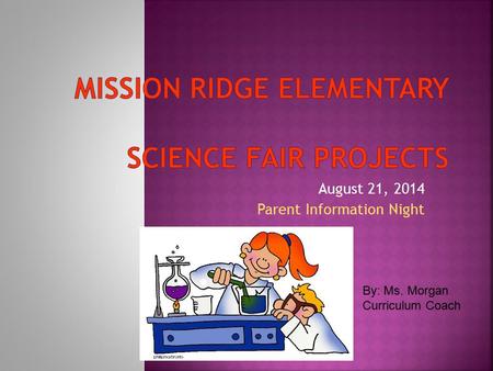 August 21, 2014 Parent Information Night By: Ms. Morgan Curriculum Coach.