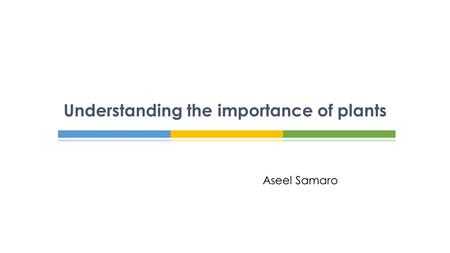 Aseel Samaro Understanding the importance of plants.