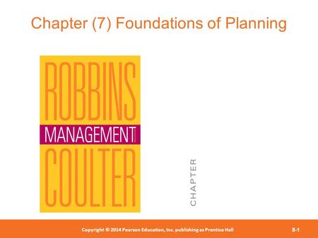 Chapter (7) Foundations of Planning