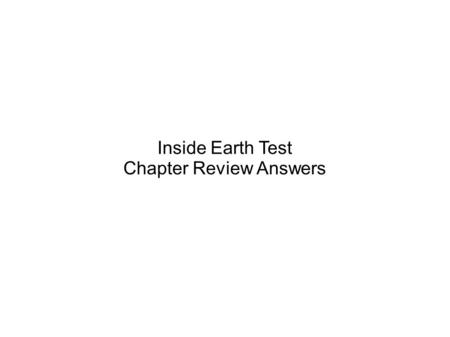 Chapter Review Answers