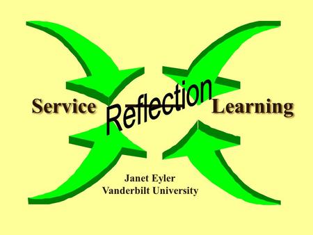 Service Learning Janet Eyler Vanderbilt University.