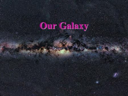 Our Galaxy. The Milky Way Revealed Our goals for learning What does our galaxy look like? How do stars orbit in our galaxy? REVIEW: Recall from our Introduction.