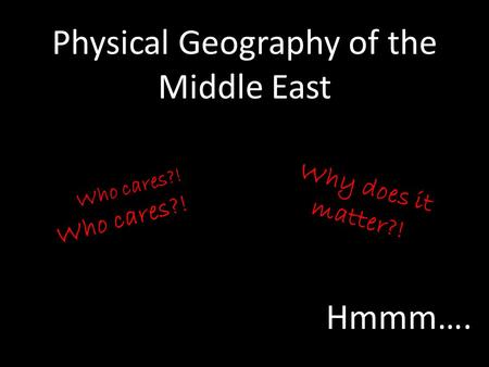 Physical Geography of the Middle East