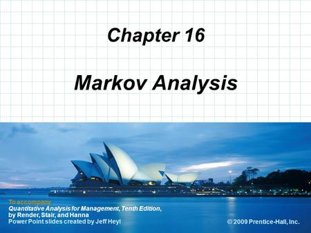 Markov Analysis Chapter 16