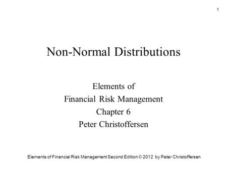 Non-Normal Distributions