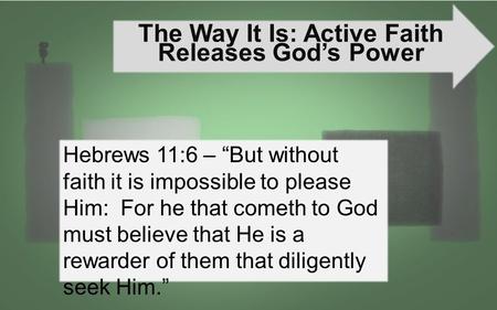 The Way It Is: Active Faith Releases God’s Power