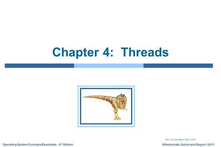 Silberschatz, Galvin and Gagne ©2011Operating System Concepts Essentials – 8 th Edition Chapter 4: Threads Rev. by Kyungeun Park, 2015.
