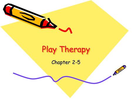 Play Therapy Chapter 2-5. Divide into groups of four and talk about your memories of playing.