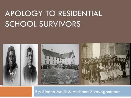 Apology to residential school survivors