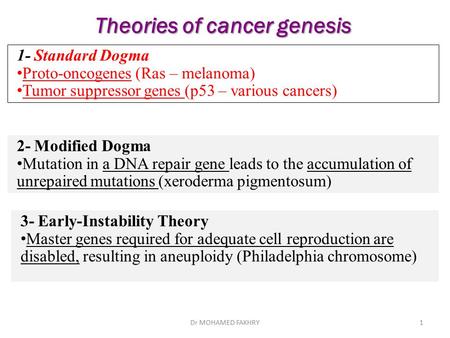 Theories of cancer genesis