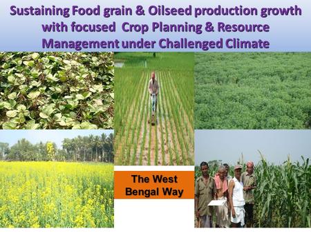 Sustaining Food grain & Oilseed production growth with focused Crop Planning & Resource Management under Challenged Climate The West Bengal Way.