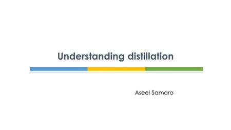 Understanding distillation