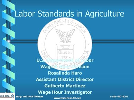 Labor Standards in Agriculture