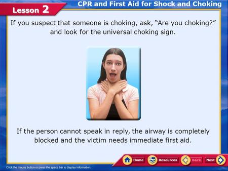 CPR and First Aid for Shock and Choking