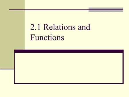 2.1 Relations and Functions. In this chapter, you will learn: What a function is. Review domain and range. Linear equations. Slope. Slope intercept form.