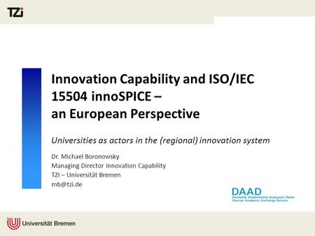 Universities as actors in the (regional) innovation system