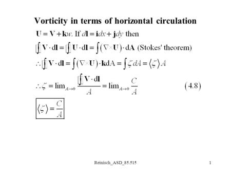 Reinisch_ASD_85.5151 Vorticity in terms of horizontal circulation.