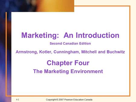 Chapter Four The Marketing Environment