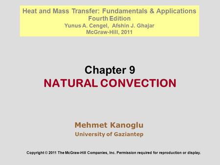 Chapter 9 NATURAL CONVECTION