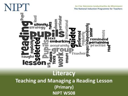 Literacy Teaching and Managing a Reading Lesson (Primary) NIPT WS08.
