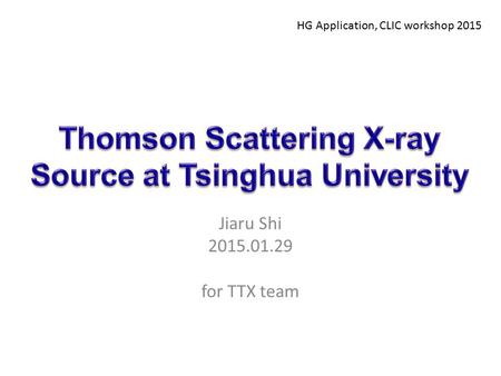 Thomson Scattering X-ray Source at Tsinghua University