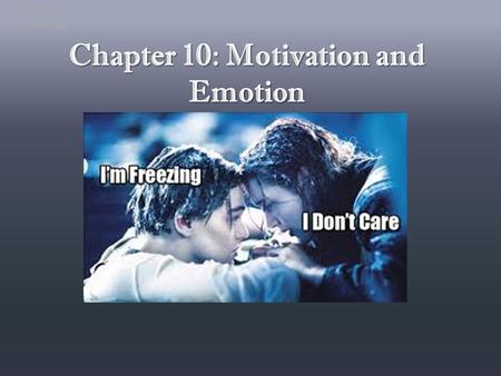 Chapter 10: Motivation and Emotion