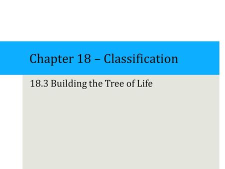 Chapter 18 – Classification