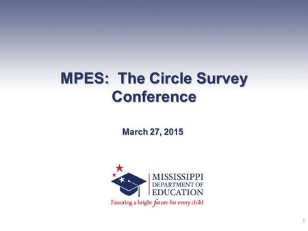 MPES: The Circle Survey Conference March 27, 2015 1.