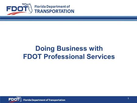 Doing Business with FDOT Professional Services