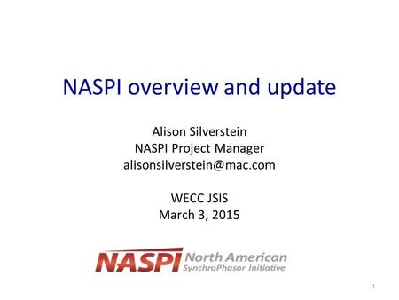 NASPI overview and update