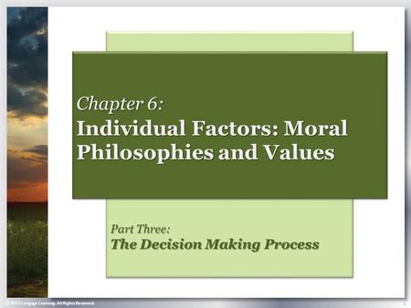 Individual Factors: Moral Philosophies and Values