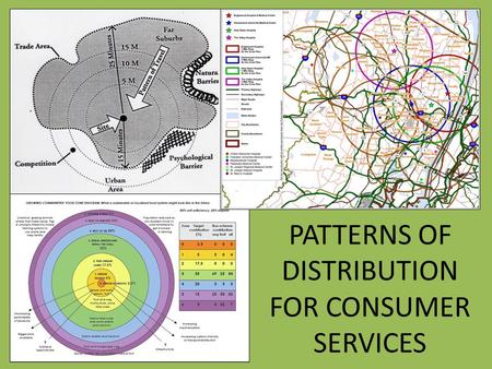 PATTERNS OF DISTRIBUTION FOR CONSUMER SERVICES. REMEMBER Manufacturing facilities locate in certain patterns… Bulk reducing industries tend to be raw-materials.