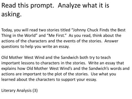 Read this prompt. Analyze what it is asking