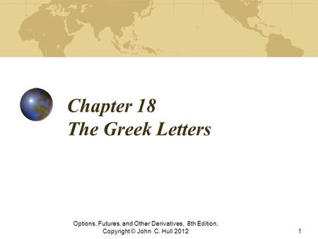 Chapter 18 The Greek Letters