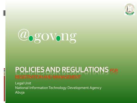 Legal Unit National Information Technology Development Agency gov ng.