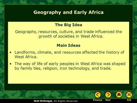 Geography and Early Africa
